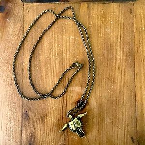 🎄Gold CowSkull Necklace